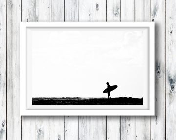 Black and white surf photo