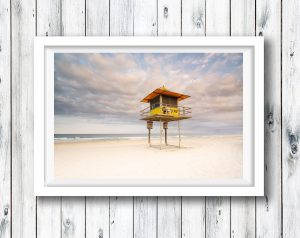 Lifesaving tower at sunrise, Broadbeach, Gold Coast.