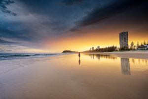 Amazing sunset at Burleigh, Gold Coast.