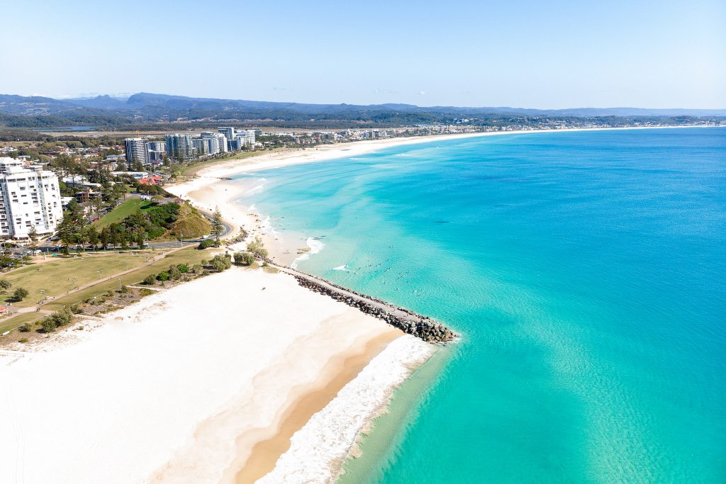 Perfect conditions at Kirra Beach, Gold Coast.