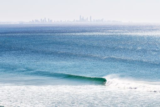 Waves pump through at Kirra, Gold Coast.