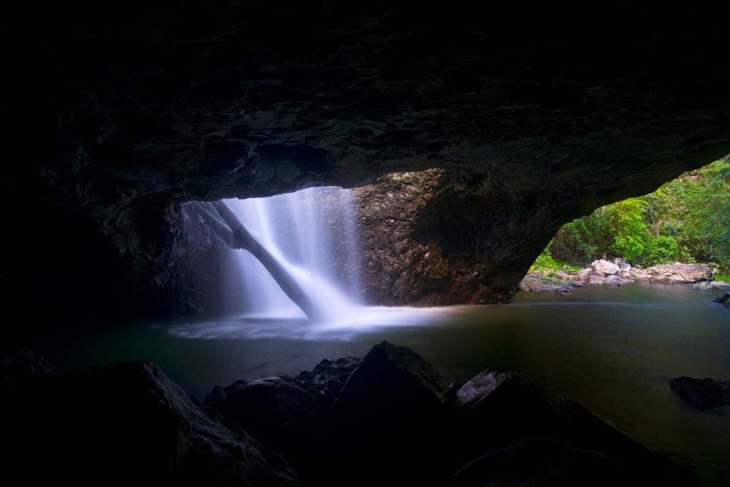 Natural Arch (Natural Bridge) in the Springbrook National; Park, Queensland.