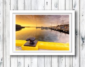 Stunning sunrise over looking the boats at Constitution Dock, Hobart, Tasmania.