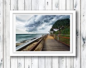 Storm front approaches Kings Beach on the Sunshine Coast, QLD.