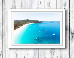 The stunning Long Beach on Great Keppel Island from above, Queensland.