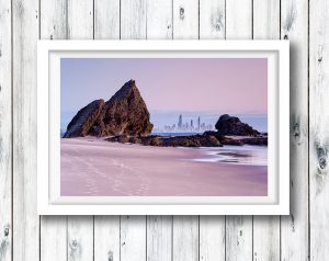 Pastels skies over Currumbin Rock, Gold Coast.