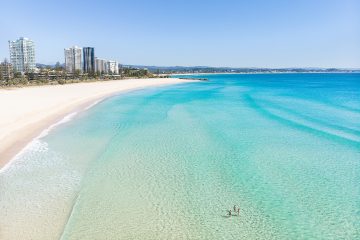 Perfect water conditions at Kirra, Gold Coast.