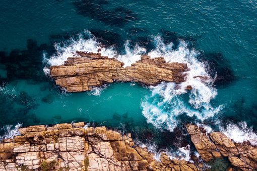 Mermaid Pools from above - Trail Bay, NSW.