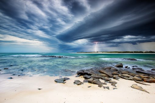 Storm front approaches Caloundra on the Sunshine Coast, QLD.