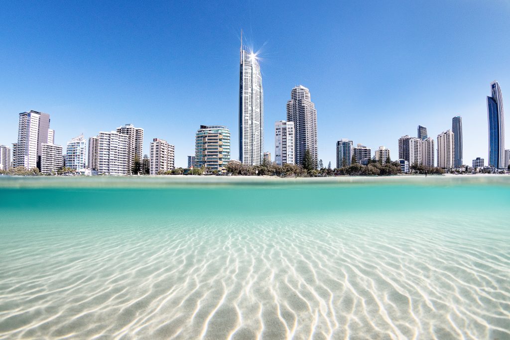 Surfer Paradise from water - Gold Coast.