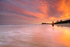 Stunning sunset at North Burleigh - Gold Coast, QLD.