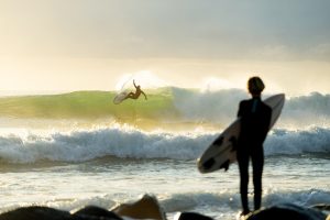 Surfing at Burleigh - Gold Coast.