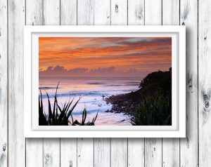 Surfer at sunrise - Burleigh Heads, Gold Coast.