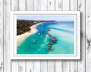 Tangalooma Wrecks from above - Moreton Island, Queensland.