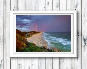 Twin rainbows over Surfers Paradise - Gold Coast.