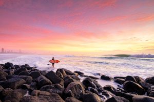 Contemplating the jump - Burleigh Heads, Gold Coast.