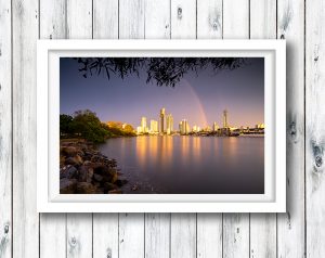 Rainbow Over Surfers